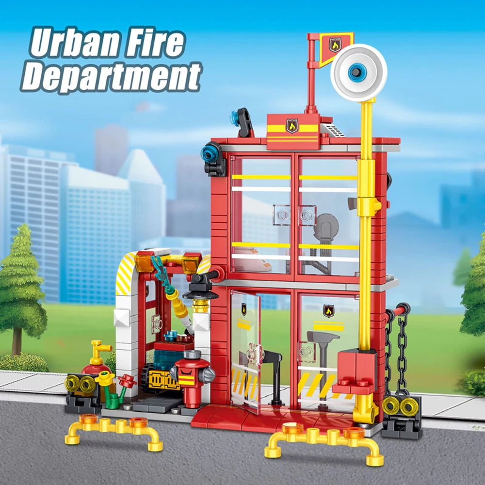 GAOMISI City Series Police Station Fire Station Modular Buildings