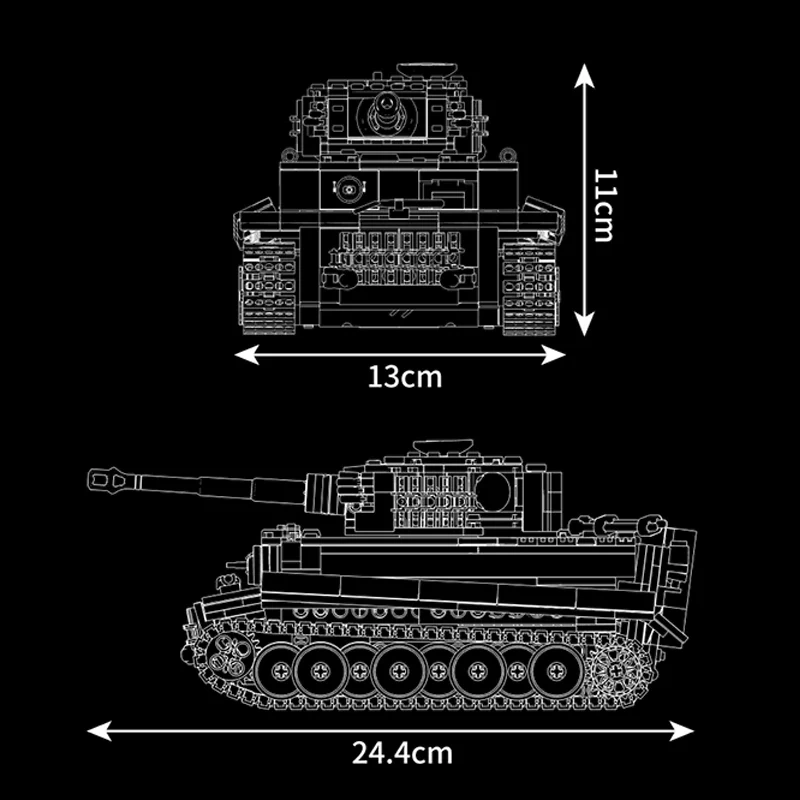 [With Motor] MouldKing 20014S Tiger Tank Military