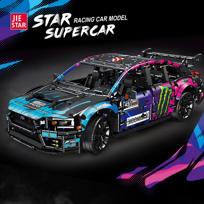 (With Motor Kits) JIE STAR 57010 Technic RC Subaru STI Super SportCar Building Blocks Bricks 2978±pcs Remote Control Car from China.