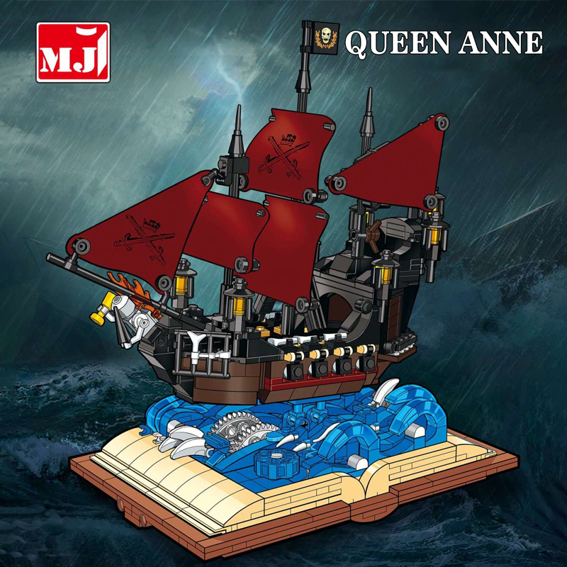 MJI 13020 Pirates QUEEN ANNE Ship Book Design Building Blocks 966±pcs Bricks from China.