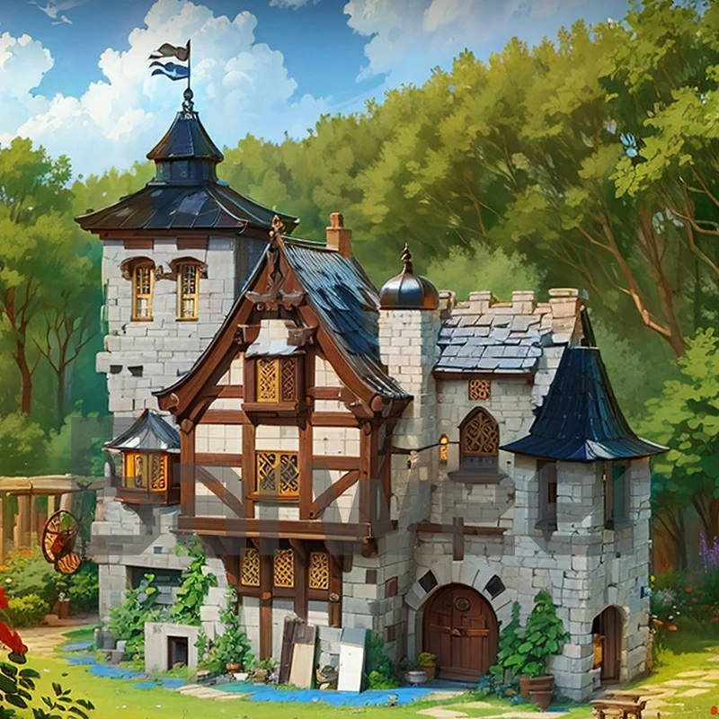 [Pre-sale] BAKA 33924 Medieval Jungle Castle Modular Buildings