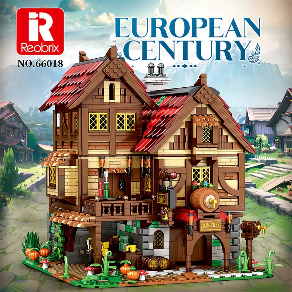 Reobrix 66018 Medieval Bistro "Village In" European Century Medieval Castle Historical