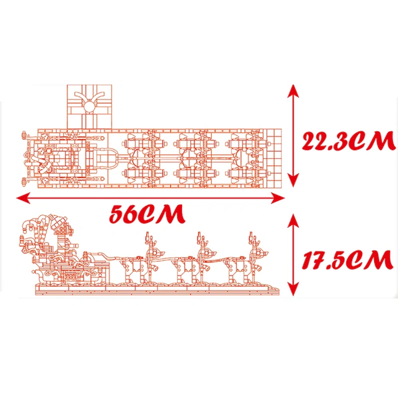 [With Motor] MouldKing 10154 Santa Claus Sleigh Car Christmas
