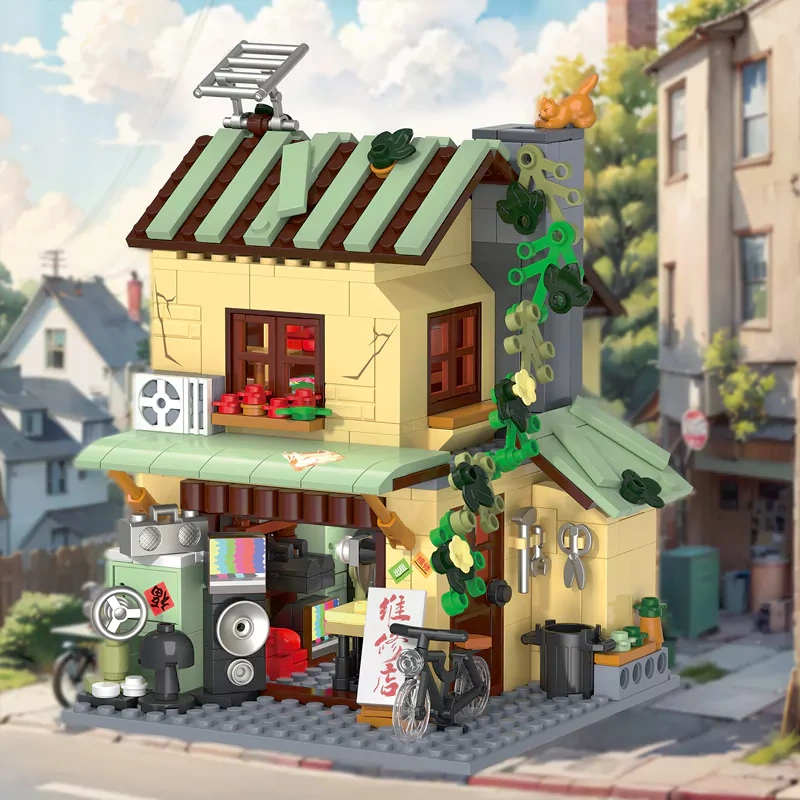 ZHEGAO 90s Retro Streetscape Modular Buildings