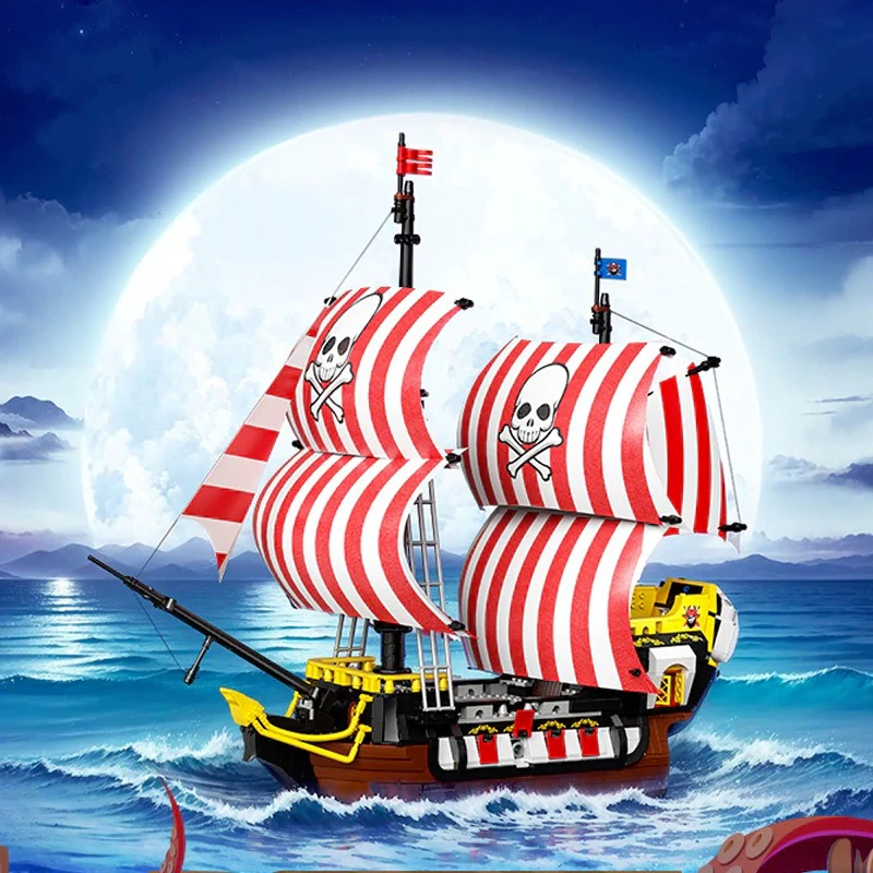 ZHEGAO 653007 Blackbeard Pirate Ship Pirates