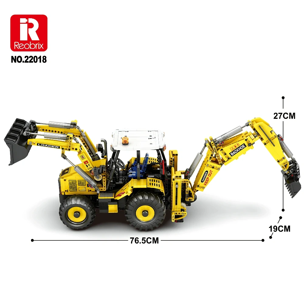 [With Motor] Reobrix 22018 Bulldozer Excavating Machinery Technic