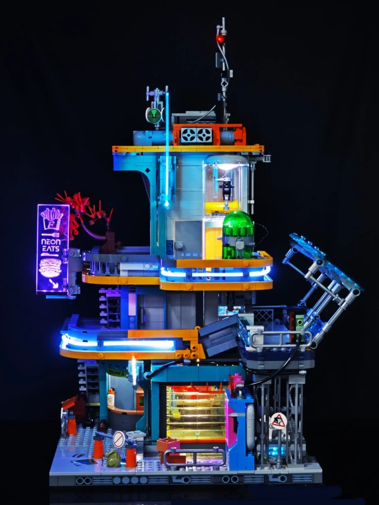 FunWhole F9042 Cyberpunk Neon City: Neon Oasis Modular Buildings
