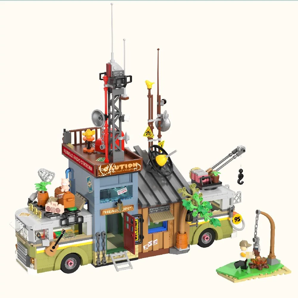 [Mini Micro Bricks] BrickYes 2243 Jungle Radio Station Modular Buildings