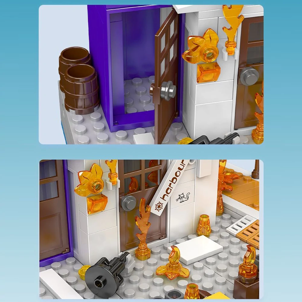 MouldKing 10144 FIRE AT THE DOCK & TRAPPED KITTEN RESCUE Creator Expert