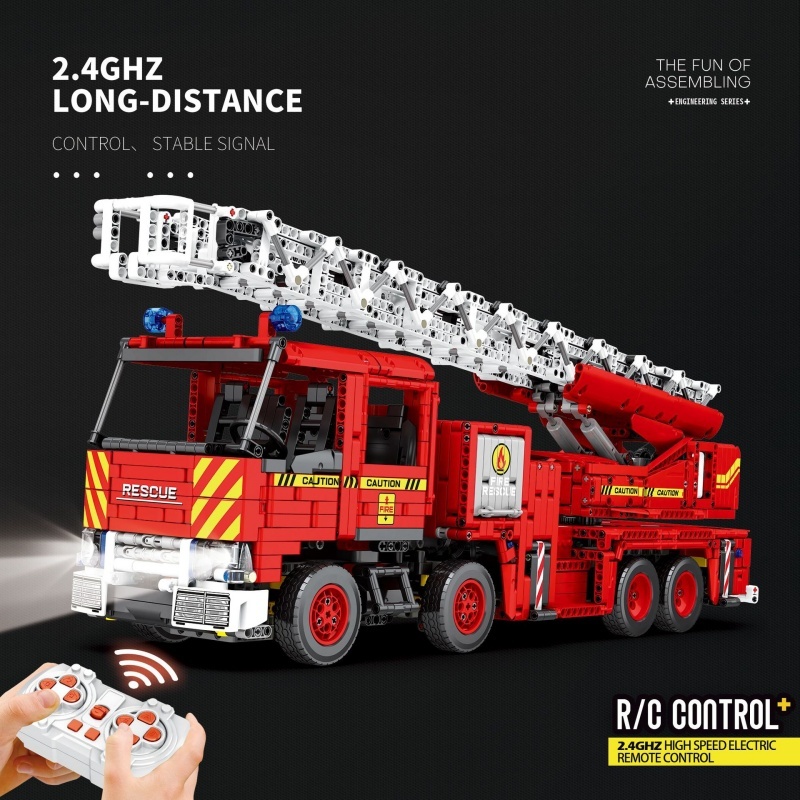 [With Motor] Reobrix 22005 Cloud ladder Mechanical Fire Engine Technic