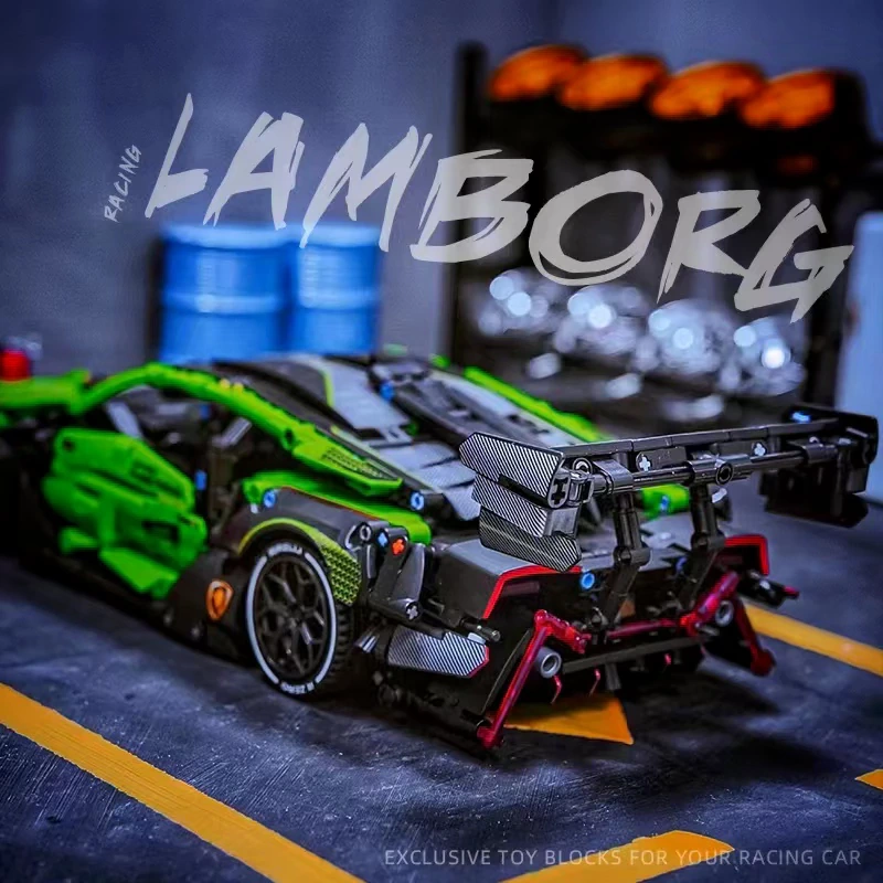 Custom 8606 Lamborghini Green Sports Car Technic