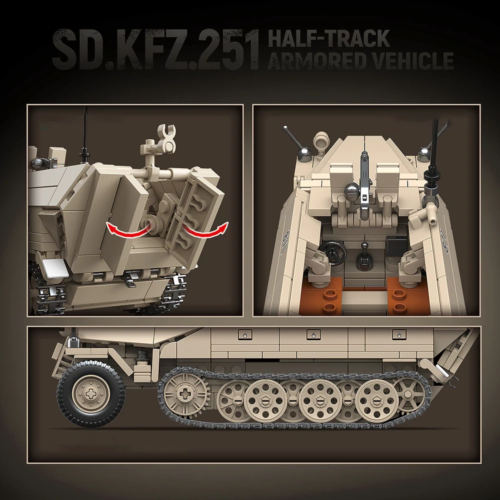 QUANGUAN 100319 Sd.Kfz.251 HALF-TRACK ARMORED VEHICLE Military