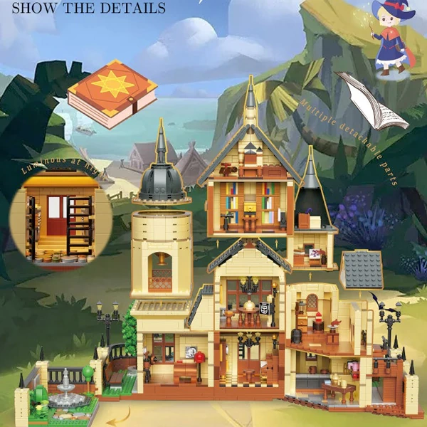 [Mini Micro Bricks] ZHEGAO 613004 Magic Academy Modular Buildings