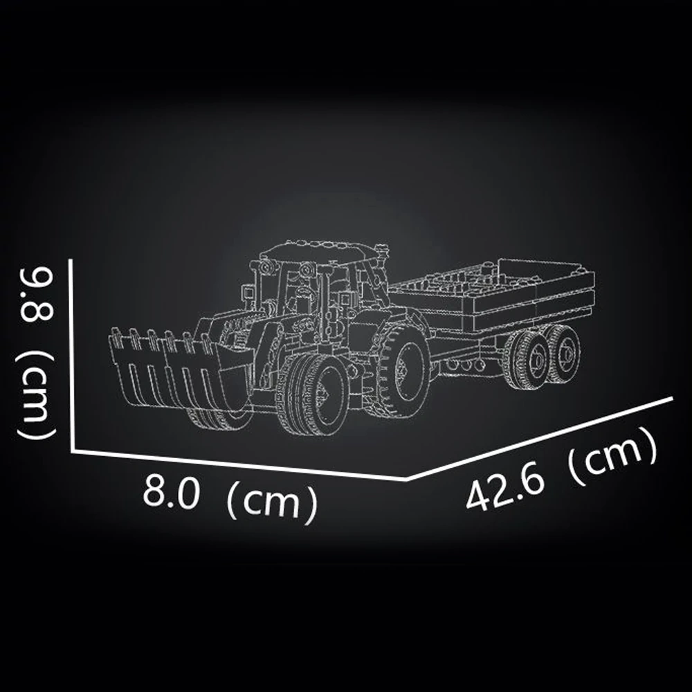 MouldKing 24093 Wheel Loader & Agriculturnl Trailer Technic