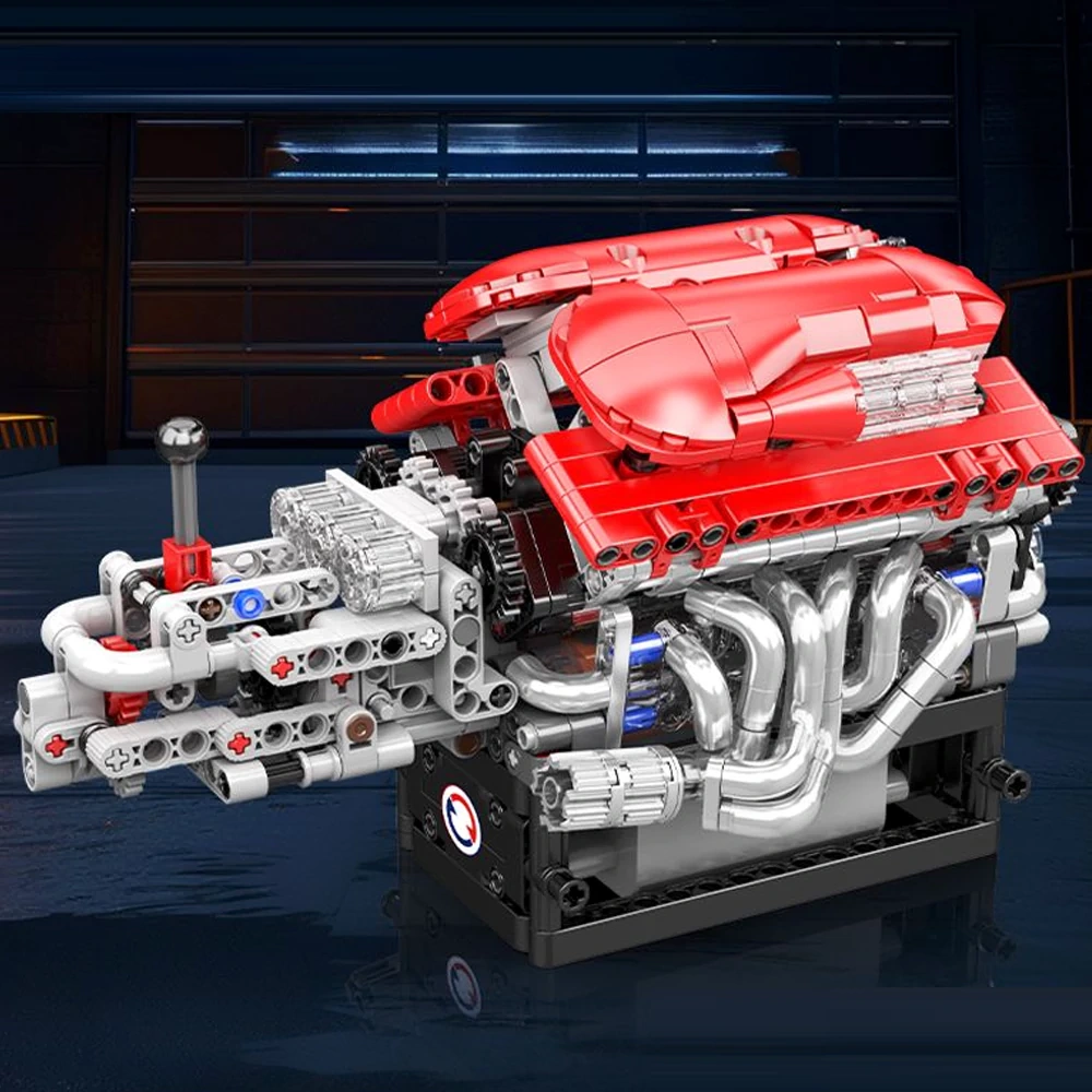 MouldKing 10226 FE Supercar V12 Engine Trensmission Technic