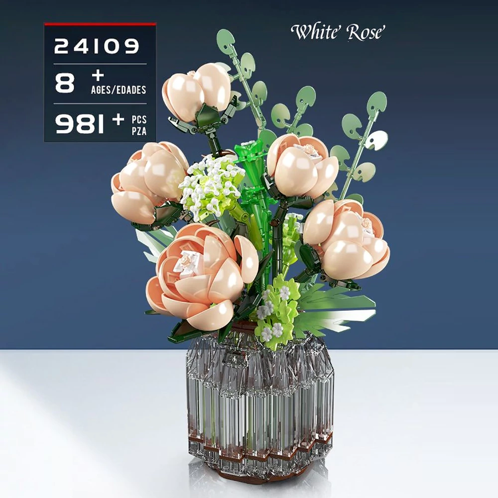 MouldKing 24109 White Rose Creator Expert