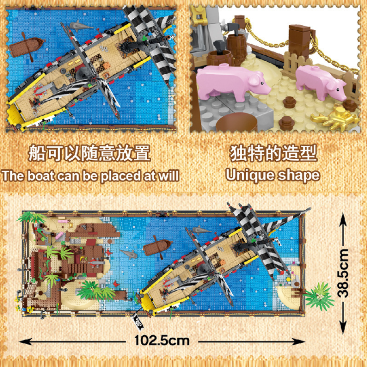 Mork 031002 Booty Bay Series Pirate Bay Children's Educational Building Block 5937pcs Bricks Toy From China