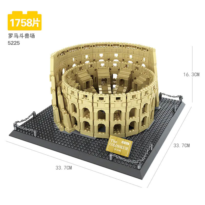 Wange 5225 Creator Expert Series The Colosseum of Rome Building Blocks 1758pcs Bricks Toys Model Ship From China
