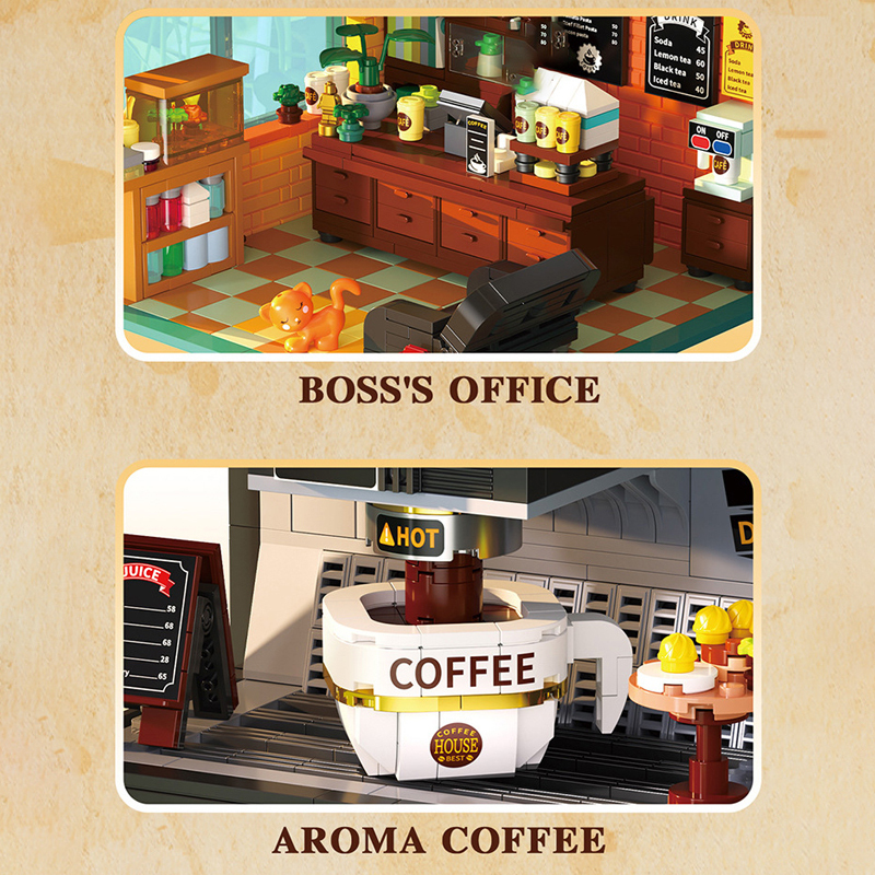 {Mini Micro Bricks} ZheGao DZ6135 Creator Coffee Creative Park Building Blocks 1228±pcs Bricks from China.