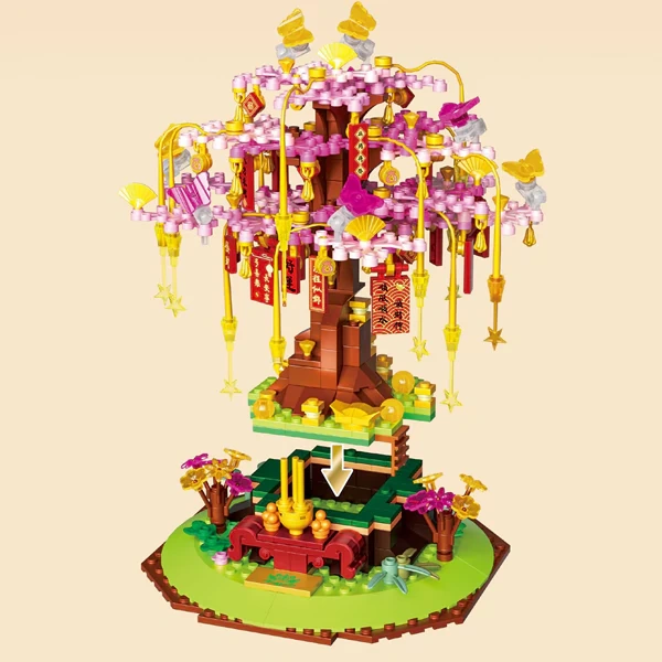 [Mini Micro Bricks] ZHEGAO 663022 Four Seasons Wishing Tree Creator Expert