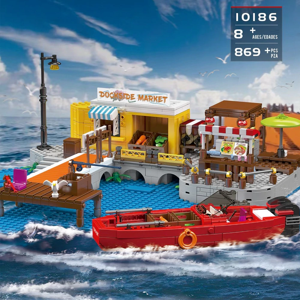MouldKing 10186 Harbor Market Modular Buildings