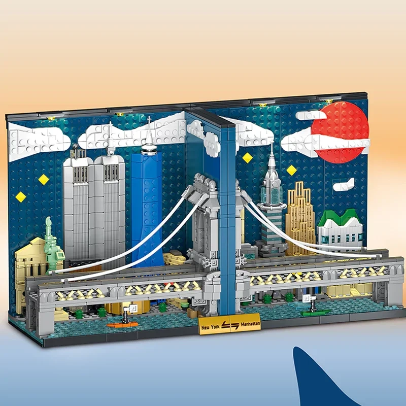 XMORK 028008 MANHATTAN SKYLINE BOOKENDS Booknook Creator Expert
