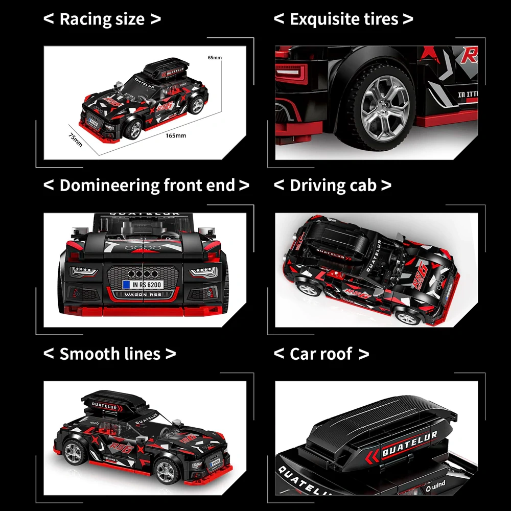 Leyi Eight Grid Racing Car Building block Cart Technic