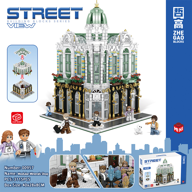 [Mini Micro Bricks] ZHEGAO 00957 Minerals Shop Modular Building