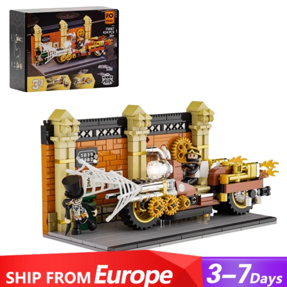 FunWhole F9067 Steampunk World: Motorcycle Chase Creator Expert Europe Warehouse Express