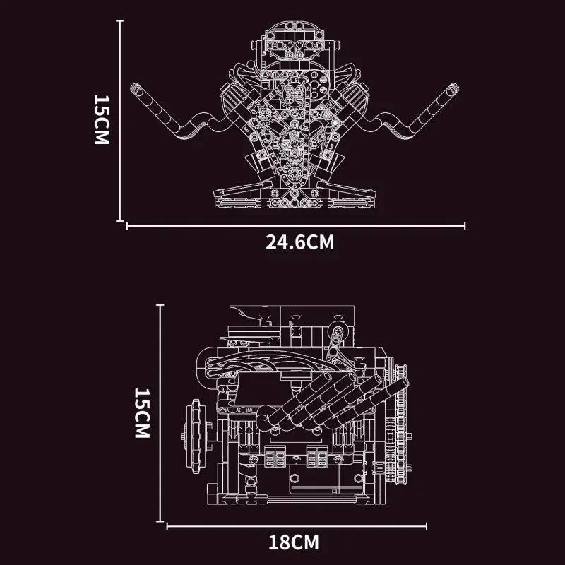 KAIXING K96202 V8 Engine Technic