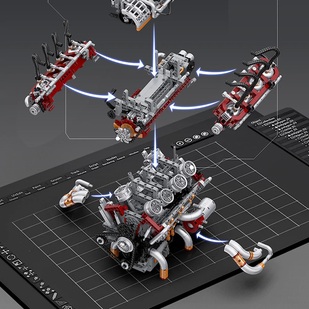 EiKee Y15001 SUPER CAR V8 ENGINE Technic