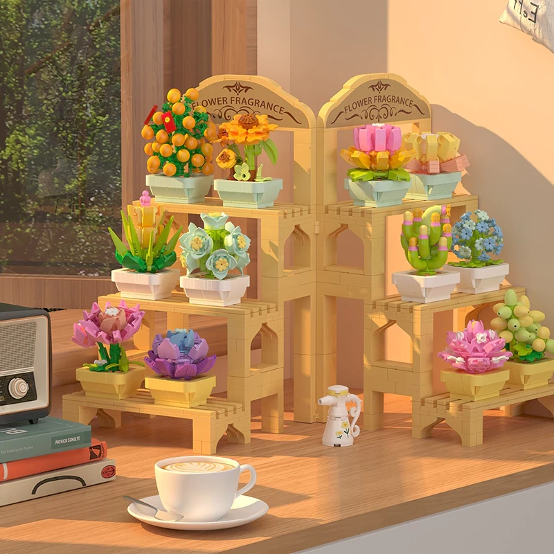 [Mini Micro Bricks] ZHEGAO 622009A Succulent Potted Plant Creator Expert