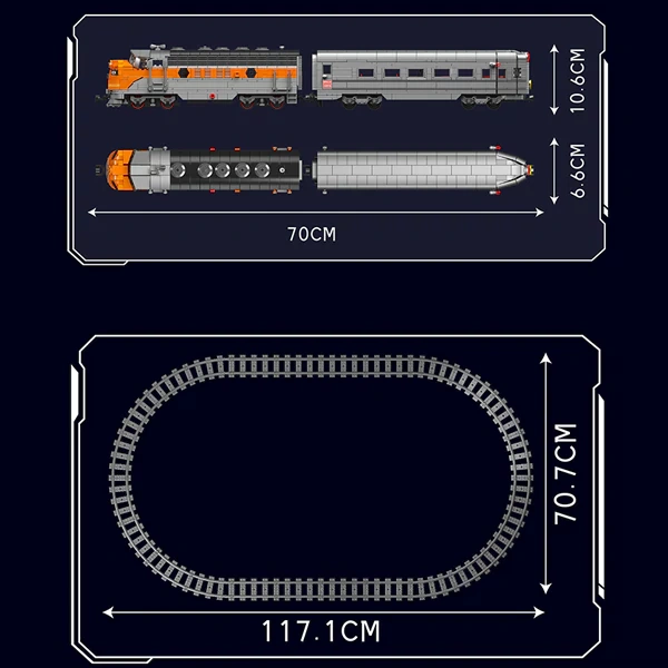 [With Motor]  MouldKing 12018S USA EMD F7 WP Diesel Locomotive Technic