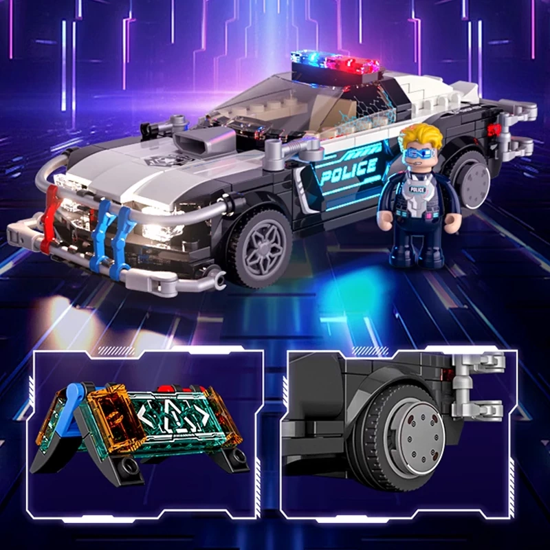 FunWhole F9043 Neon Oasis Patrol Police Car Technic Europe Warehouse Express