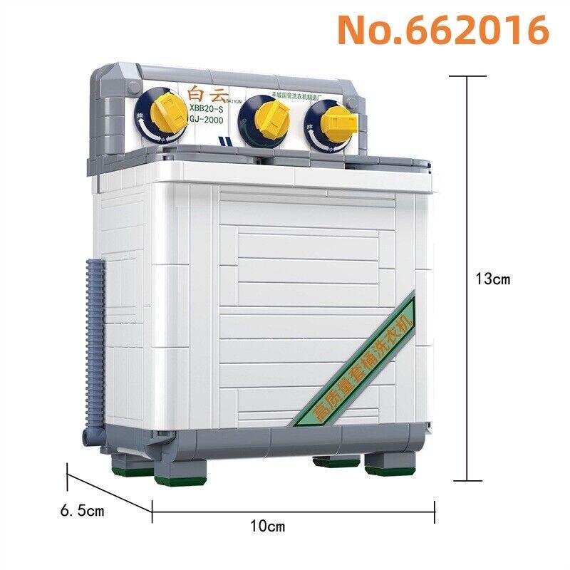 [Mini Micro Bricks] ZHEGAO 662015-662018 Back To The 1990's TV Washing Machine Refrigerator Radio