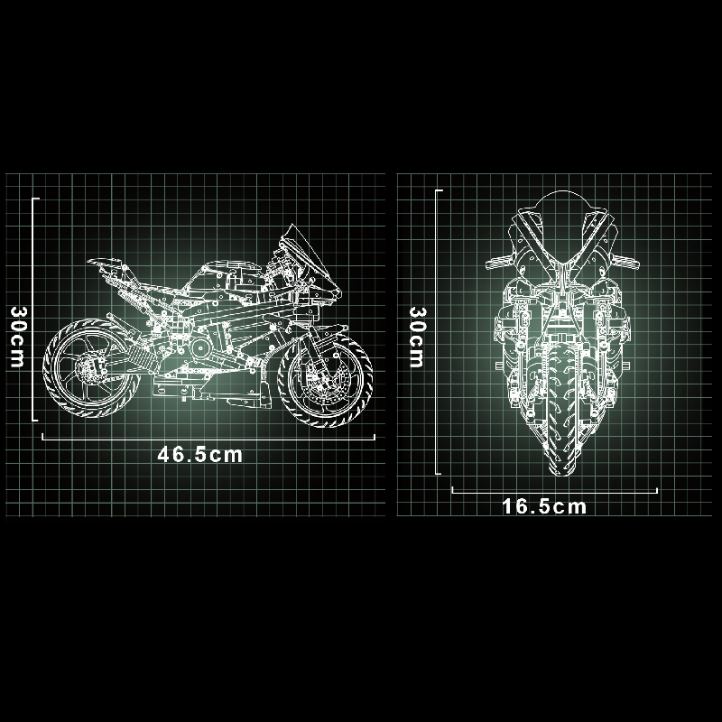 Mork 028001 Technic Moc V45 Motorcycle Static Version Model Building Blocks With 2008pcs Brcks Ship From China.