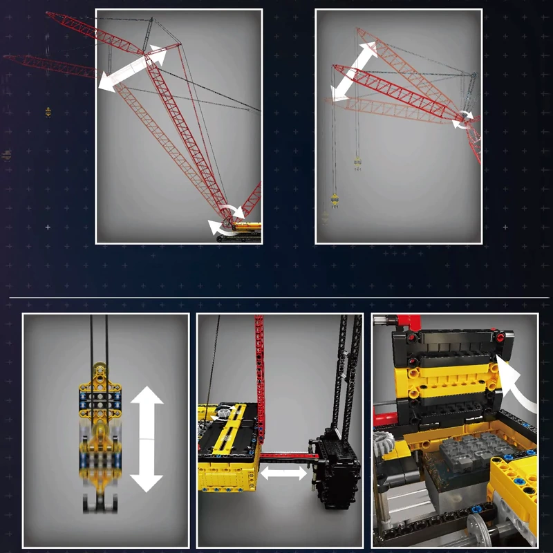 [With Motor] MouldKing 17015S LR13000 Crawler Crane Liebherr Technic