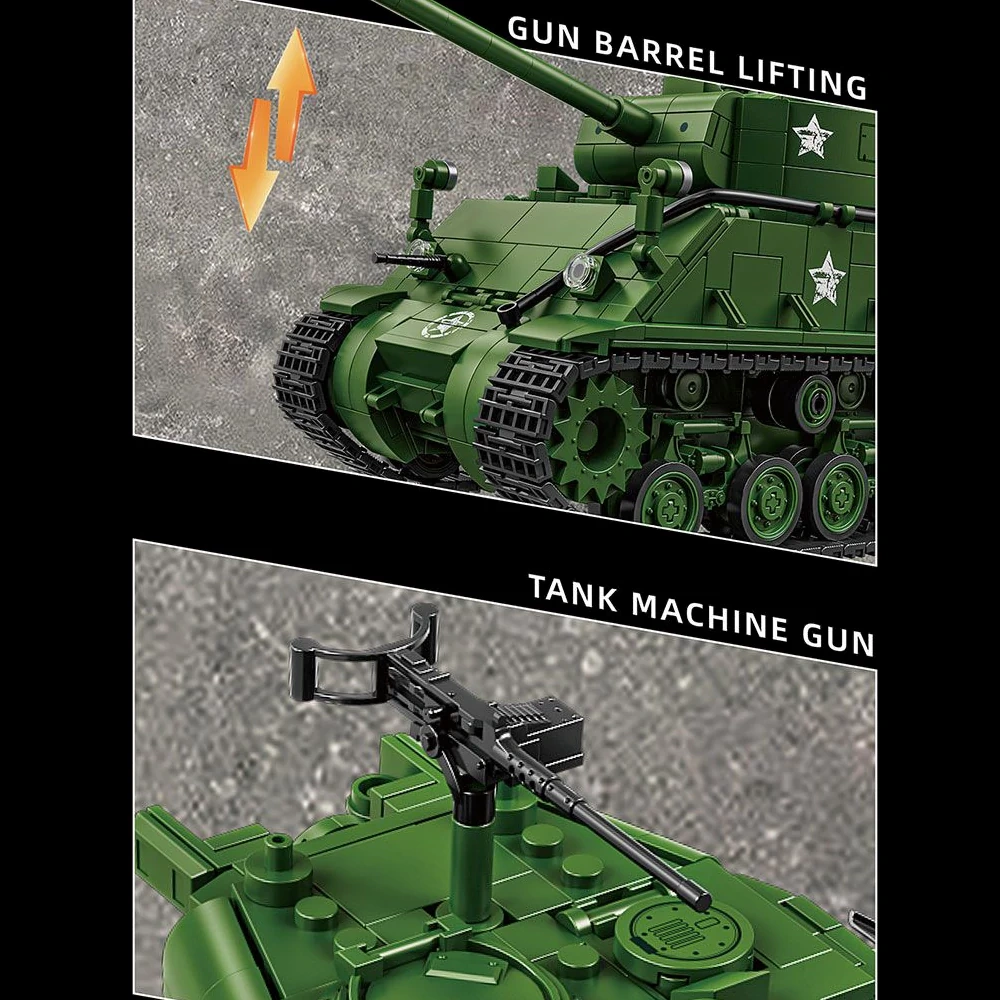 12GO 97010 M4 Sherman Medium Tank Military
