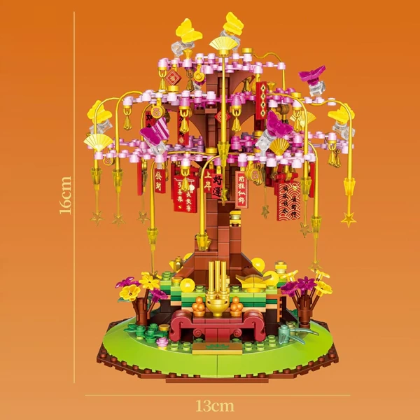 [Mini Micro Bricks] ZHEGAO 663022 Four Seasons Wishing Tree Creator Expert
