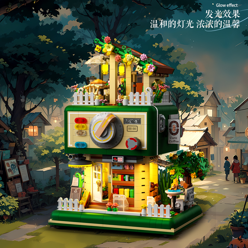 [Mini Micro Bricks] ZHEGAO 613018 Cure Coffee Shop Modular Buildings