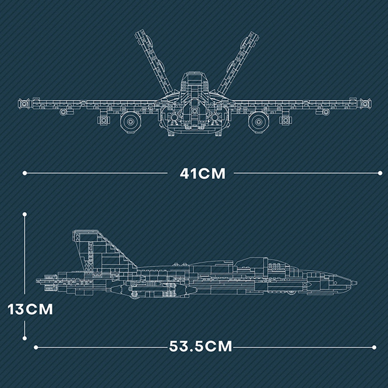 Reobrix 33022 F-18 Carrier Based Fighter Jet Military