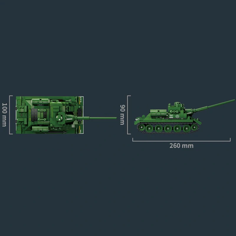 LeYi 66069 SU-100 Tank Destroyer Military