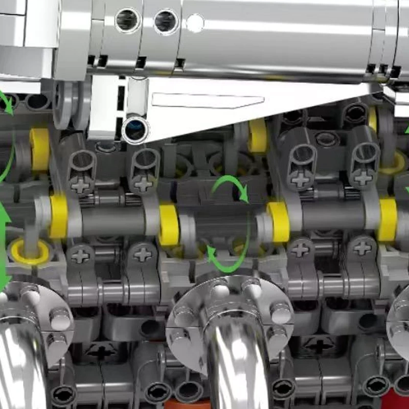MouldKing 10168 V8 TMIN-TURBO ENGINE Technic