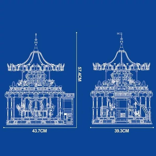 [With Motor] MouldKing 11011 MKingLand：Carousel Fairground Creator Expert