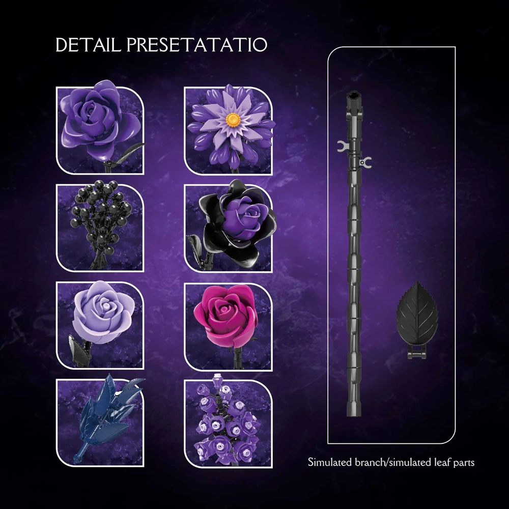 Custom KK20008 Deep Water Purple Rose Creator Expert