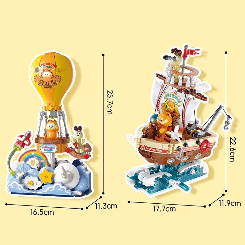 Feimibox S44074 Garfield Travel Round The World FANCY Hot Air Balloon Movie