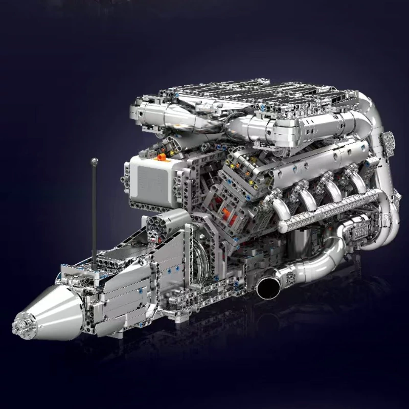 MouldKing 10168 V8 TMIN-TURBO ENGINE Technic