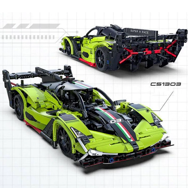 CaDA Sports Car 1:14 Building Block Cart Technic