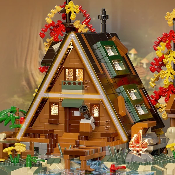 [Mini Micro Bricks] YKO Autumn Forest Tree House Combination Modular Buildings