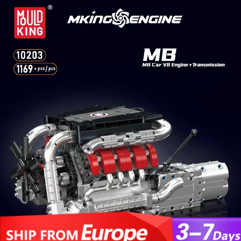 MouldKing 10203 M8 Car Engine Transmission Technic Europe Warehouse Express